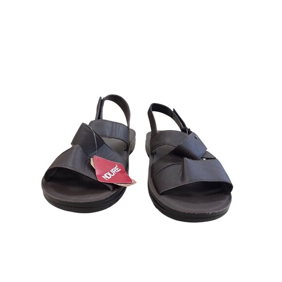 Ndure Mens Brown Leather Slip-On Sandals Size 10 SKU 8303 - Picture 5 of 12